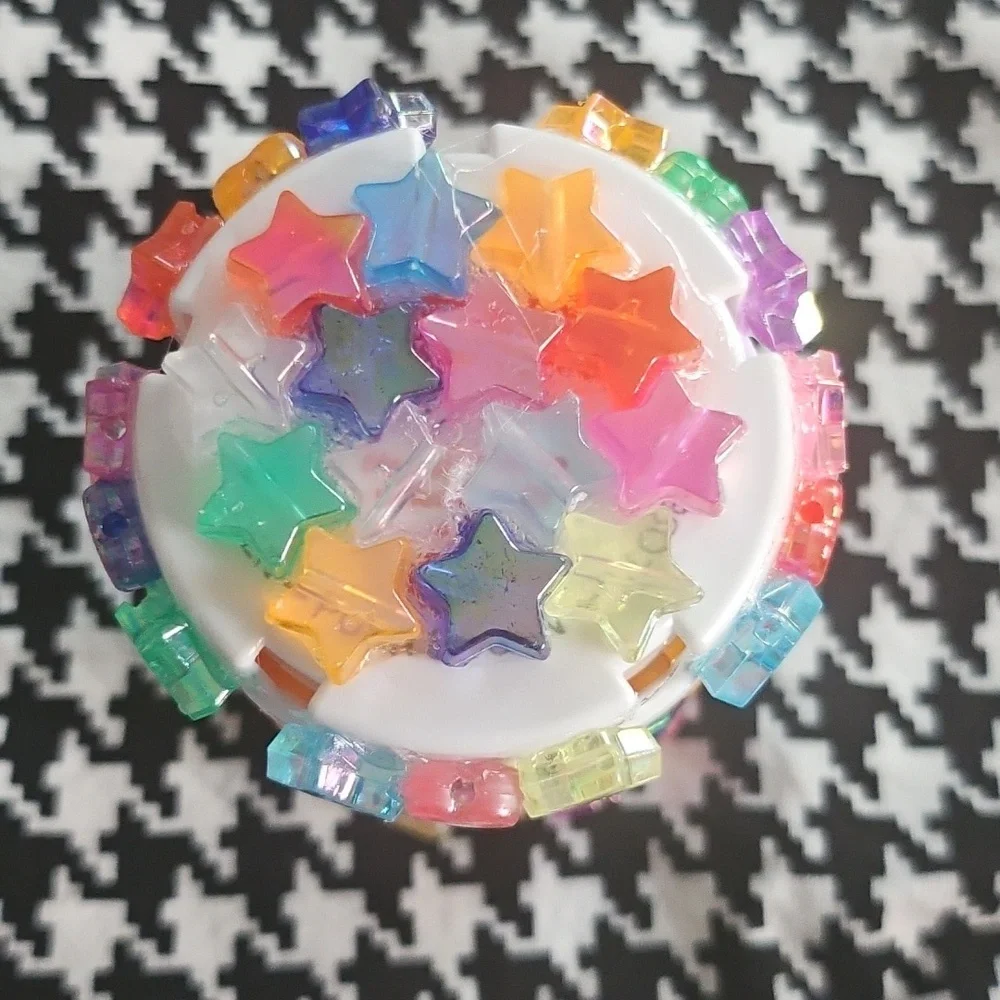 Colorful Star Decorated Happy Pills Jar